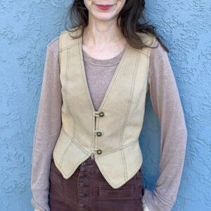 Vintage Beige vest Minimalist preppy Size Small